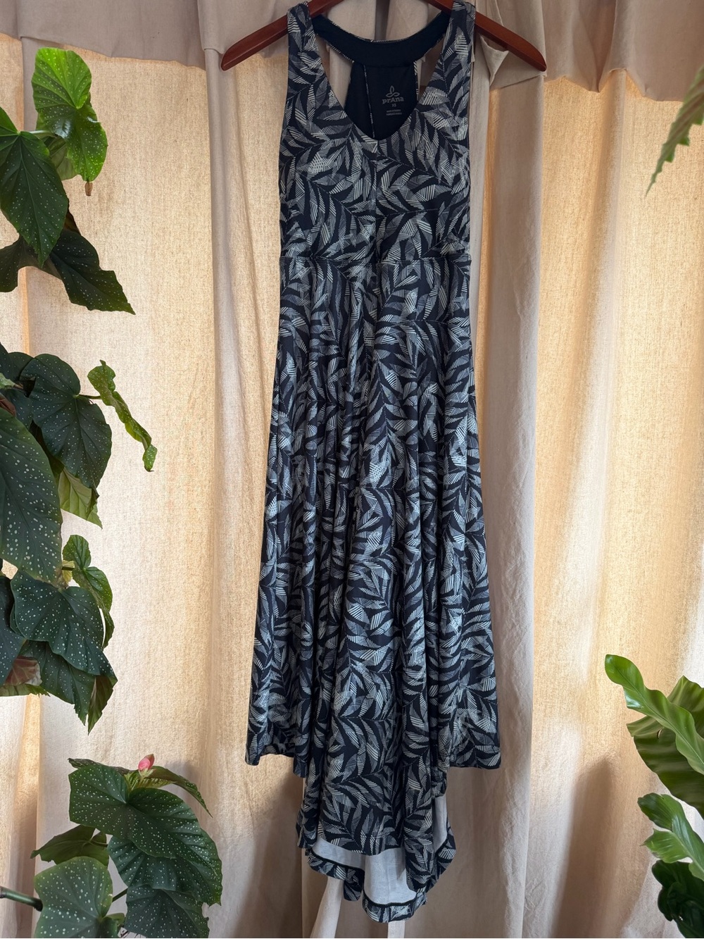 Prana Saxon Dress XS midi fit & flare a line dress black springtime